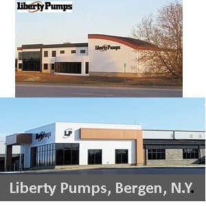 Pictured is Liberty Pumps Company headquarters in Bergen New York. 